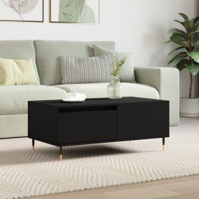 Mesa de centro madera contrachapada negro 90x50x36,5 cm Mesa de centro madera contrachapada negro 90x50x36,5 cm