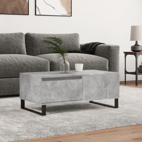 Mesa de centro madera contrachapada gris hormigón 90x50x36,5 cm Mesa de centro madera contrachapada gris hormigón 90x50x36,5 cm