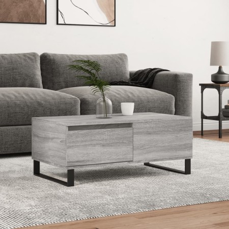 Mesa de centro madera contrachapada gris Sonoma 90x50x36,5 cm