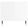 Mesa de centro madera contrachapada blanco brillo 100x50x45 cm