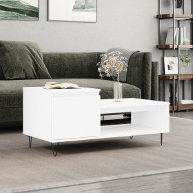 Mesa de centro madera contrachapada blanco 100x50x45 cm Mesa de centro madera contrachapada blanco 100x50x45 cm