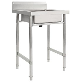 Fregadero de cocina con un seno acero inoxidable