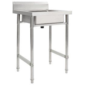 Fregadero de cocina con un seno acero inoxidable