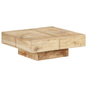 Mesa de centro de madera maciza de mango 80x80x28 cm