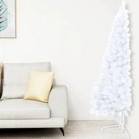 Halber künstlicher Weihnachtsbaum mit weißem PVC-Ständer 210 cm von vidaXL, Weihnachtsbäume - Ref: Foro24-328420, Preis: 46,9...