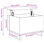 Mesa de centro madera contrachapada blanco 60x44,5x45 cm