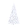 Medio árbol de Navidad artificial con soporte PVC blanco 210 cm