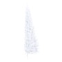 Medio árbol de Navidad artificial con soporte PVC blanco 210 cm