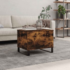Mesa de centro madera contrachapada roble ahumado 60x44,5x45 cm Mesa de centro madera contrachapada roble ahumado 60x44,5x45 cm
