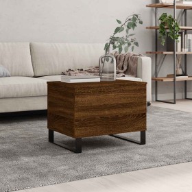 Mesa de centro madera contrachapada roble marrón 60x44,5x45 cm Mesa de centro madera contrachapada roble marrón 60x44,5x45 cm