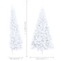 Medio árbol de Navidad artificial con soporte PVC blanco 210 cm