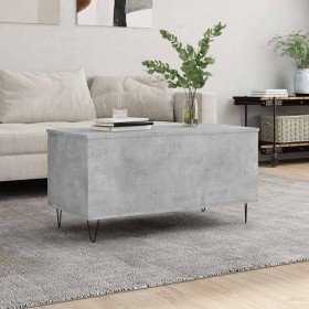 Mesa de centro madera contrachapada gris hormigón 90x44,5x45 cm Mesa de centro madera contrachapada gris hormigón 90x44,5x45 cm