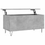 Mesa de centro madera contrachapada gris hormigón 90x44,5x45 cm