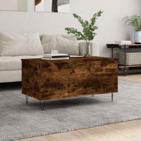 Mesa de centro madera contrachapada roble ahumado 90x44,5x45 cm Mesa de centro madera contrachapada roble ahumado 90x44,5x45 cm