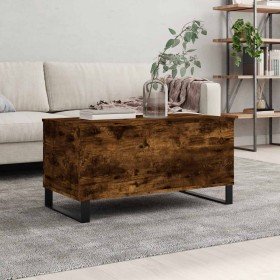 Mesa de centro madera contrachapada roble ahumado 90x44,5x45 cm Mesa de centro madera contrachapada roble ahumado 90x44,5x45 cm