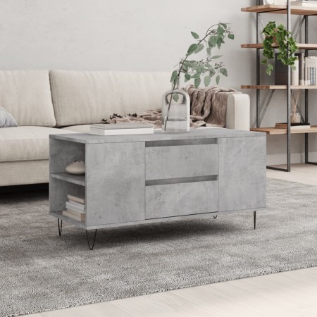 Mesa de centro madera ingeniería gris hormigón 102x44,5x50 cm en Mesas de centro | Comprar online en Foro24