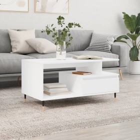 Mesa de centro madera contrachapada blanca 90x49x45 cm Mesa de centro madera contrachapada blanca 90x49x45 cm