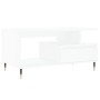 Mesa de centro madera contrachapada blanca 90x49x45 cm