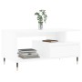 Mesa de centro madera contrachapada blanca 90x49x45 cm