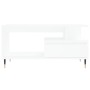 Mesa de centro madera contrachapada blanca 90x49x45 cm
