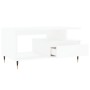 Mesa de centro madera contrachapada blanca 90x49x45 cm