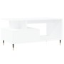 Mesa de centro madera contrachapada blanca 90x49x45 cm