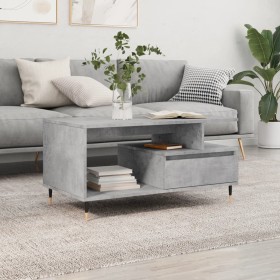 Mesa de centro madera contrachapada gris hormigón 90x49x45 cm Mesa de centro madera contrachapada gris hormigón 90x49x45 cm