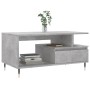 Mesa de centro madera contrachapada gris hormigón 90x49x45 cm