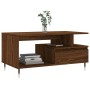 Mesa de centro madera contrachapada roble marrón 90x49x45 cm