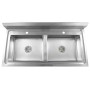 Fregadero de cocina con doble seno acero inoxidable