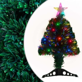 Árbol de Navidad artificial con soporte/LED fibra óptica 64 cm