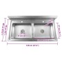Fregadero de cocina con doble seno acero inoxidable