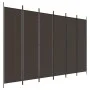 Divider screen with 6 brown fabric panels 300x200 cm by vidaXL, Room dividers - Ref: Foro24-350191, Price: 46,19 €, Discount: %