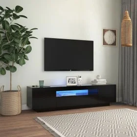 TV cabinet with LED lights black 160x35x40 cm by vidaXL, TV Furniture - Ref: Foro24-804428, Price: 100,95 €, Discount: %