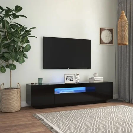 TV-Schrank mit LED-Leuchten schwarz 160x35x40 cm von vidaXL, TV-Möbel - Ref: Foro24-804428, Preis: 102,83 €, Rabatt: %