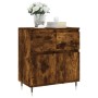 Aparador madera contrachapada color roble ahumado 60x35x70 cm