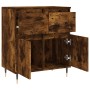 Aparador madera contrachapada color roble ahumado 60x35x70 cm