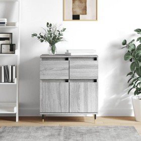Aparador de madera contrachapada gris Sonoma 60x35x70 cm Aparador de madera contrachapada gris Sonoma 60x35x70 cm
