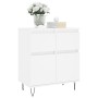 Aparador de madera contrachapada blanco 60x35x70 cm