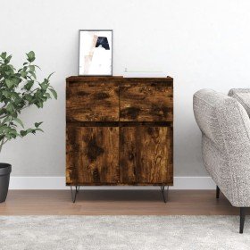 Aparador madera contrachapada color roble ahumado 60x35x70 cm Aparador madera contrachapada color roble ahumado 60x35x70 cm