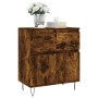 Aparador madera contrachapada color roble ahumado 60x35x70 cm