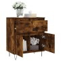 Aparador madera contrachapada color roble ahumado 60x35x70 cm