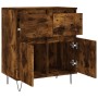 Aparador madera contrachapada color roble ahumado 60x35x70 cm