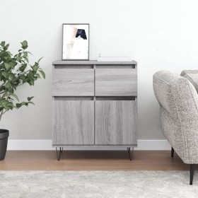 Aparador de madera contrachapada gris Sonoma 60x35x70 cm Aparador de madera contrachapada gris Sonoma 60x35x70 cm