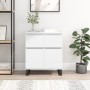 Aparador de madera contrachapada blanco 60x35x70 cm