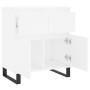 Aparador de madera contrachapada blanco 60x35x70 cm