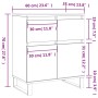 Aparador de madera contrachapada blanco 60x35x70 cm
