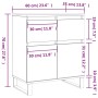 Aparador de madera contrachapada gris Sonoma 60x35x70 cm