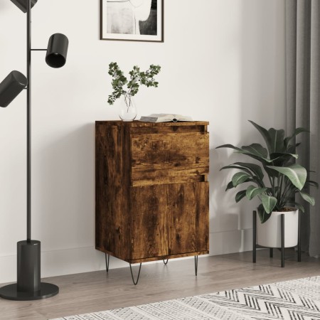 Aparador madera de ingeniería roble ahumado 40x35x70 cm