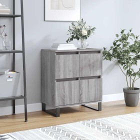 Aparador de madera contrachapada gris Sonoma 60x35x70 cm Aparador de madera contrachapada gris Sonoma 60x35x70 cm